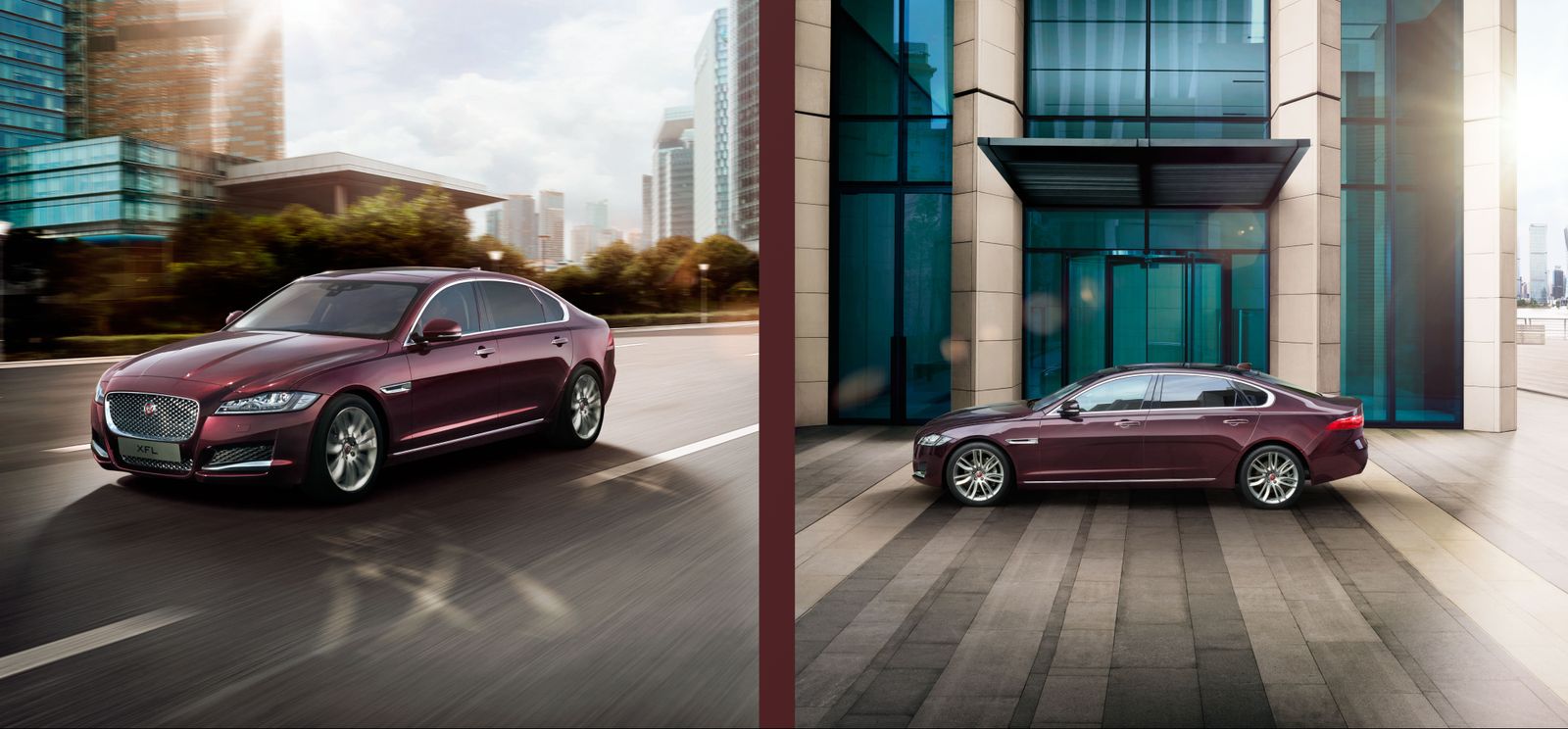 Launch visuals of the car in the city, in motion and parked at a hotel entrance
