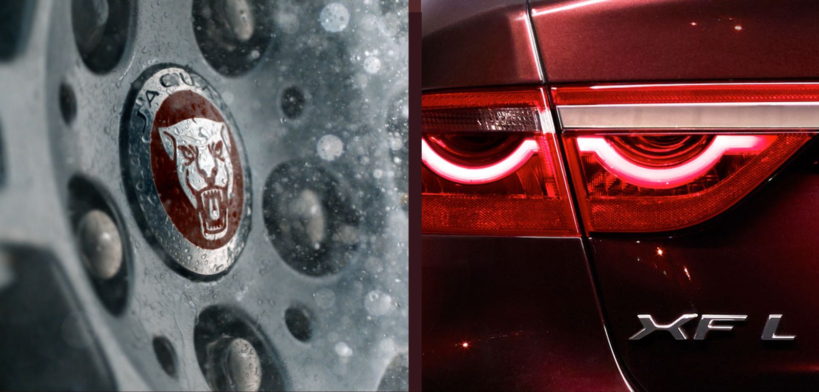 Detail photography of the wheel badge in the rain and the rear lamp with the XFL badge