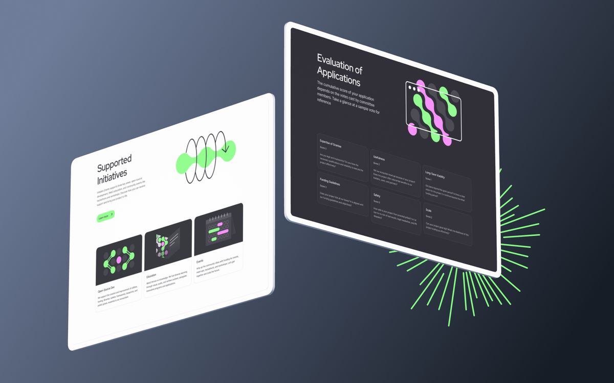 The supported initiatives section beside the page explaining how applications are evaluated