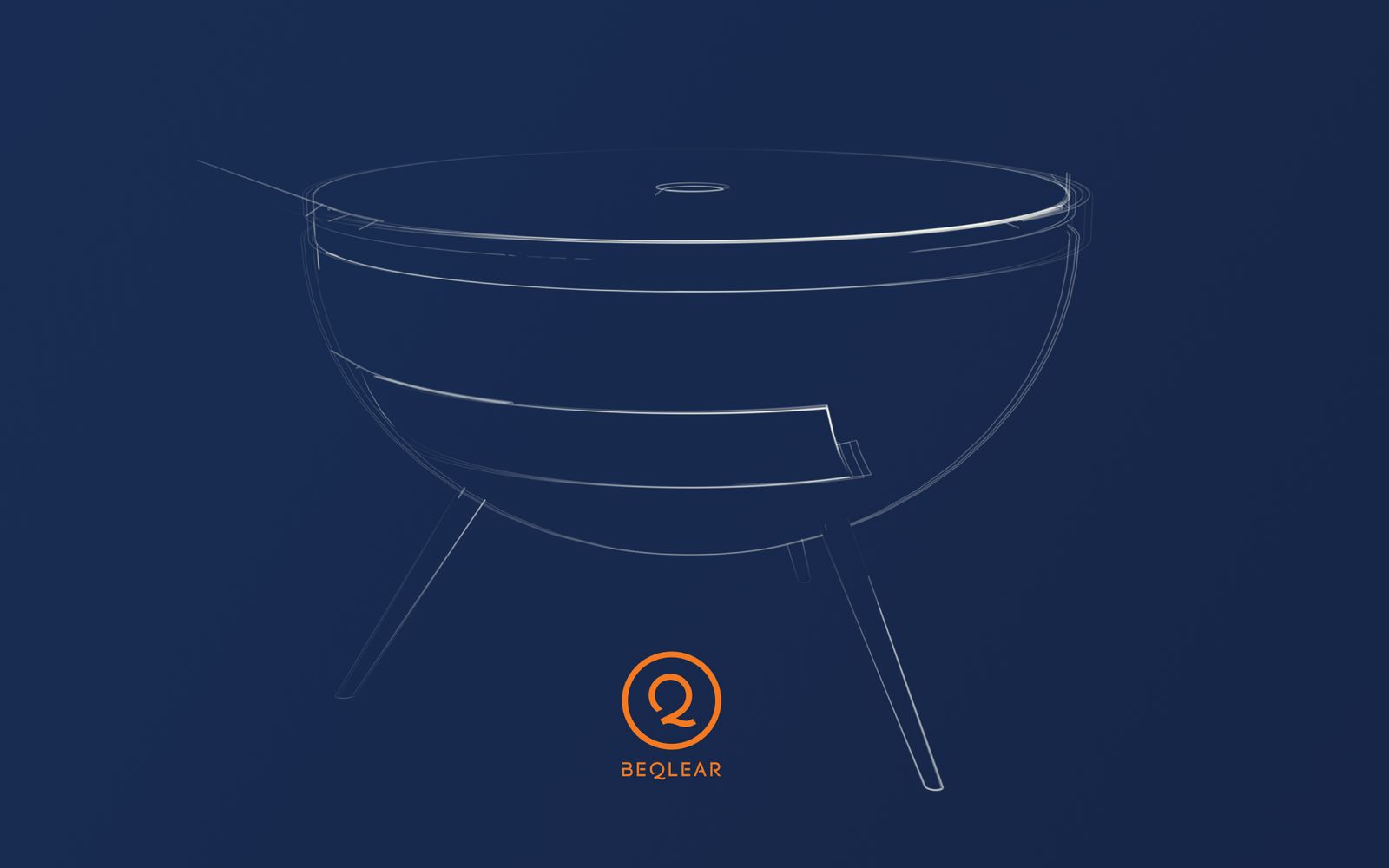 A line drawing of the purifier with the Beqlear logo